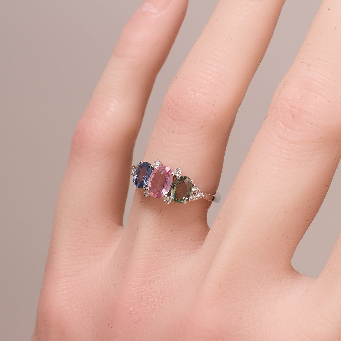 18K Gold Multi - Colored Fancy Sapphire &amp; Diamond Ring - Jewelry And Store