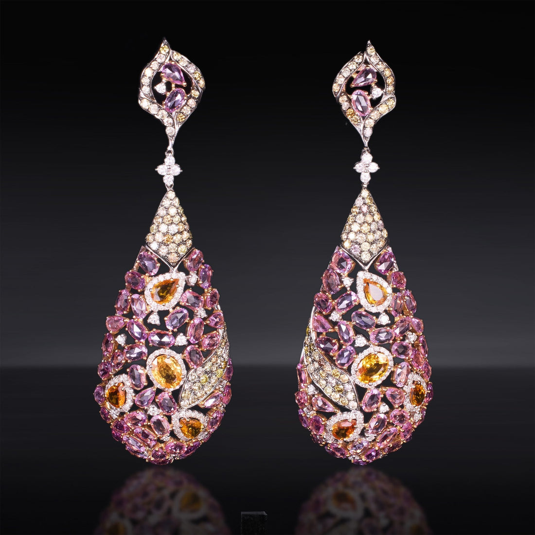 18K Gold Sunset Dreams Sapphire Drop Earrings - Jewelry And Store