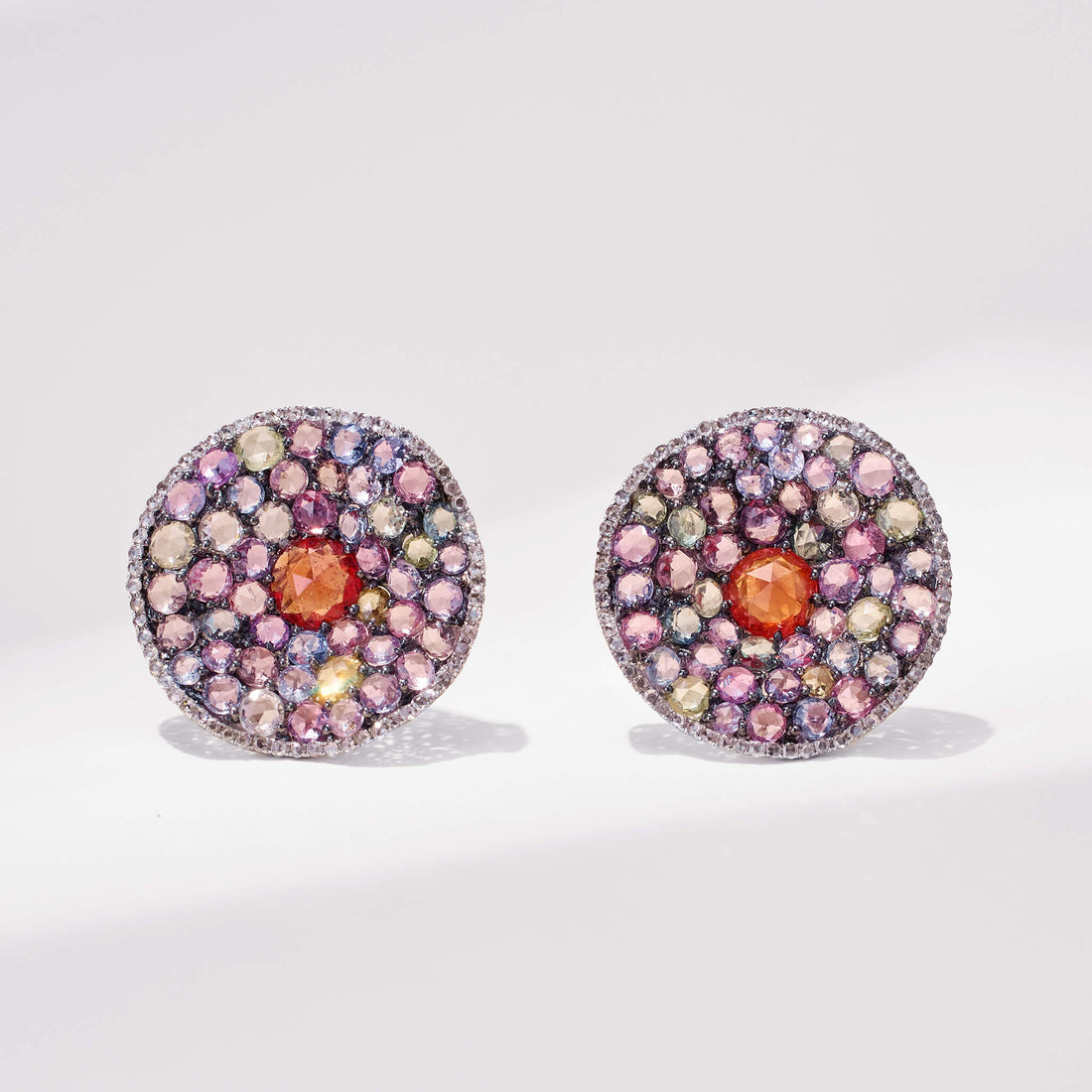 18K Gold Color Sapphire &amp; Diamond Earrings - Jewelry And Store
