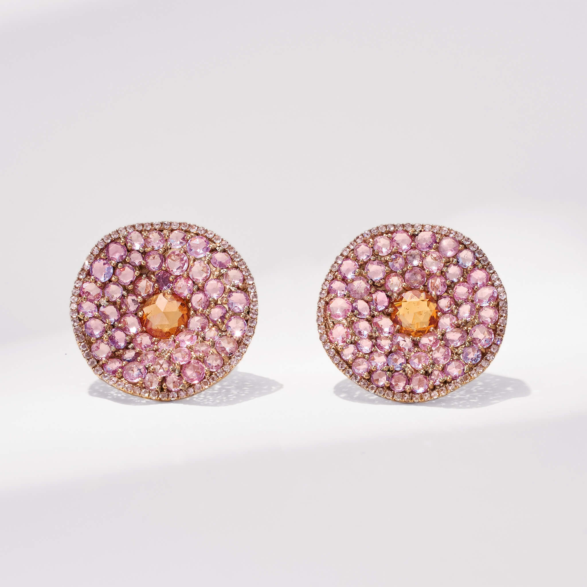 18K Gold Color Sapphire &amp; Diamond Earrings - Jewelry And Store