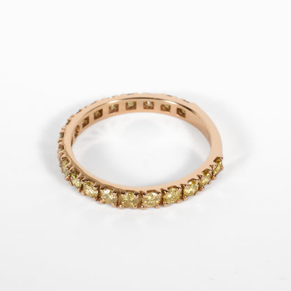 Half - Eternity Band with Natural Yellow Diamonds in 18K Yellow Gold - JewelryAndStore