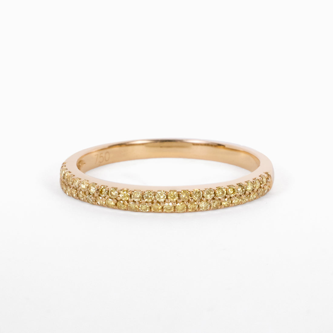 18K Yellow Gold Half‑Eternity Band with Natural Yellow Diamonds - JewelryAndStore