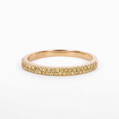 18K Yellow Gold Half‑Eternity Band with Natural Yellow Diamonds - JewelryAndStore