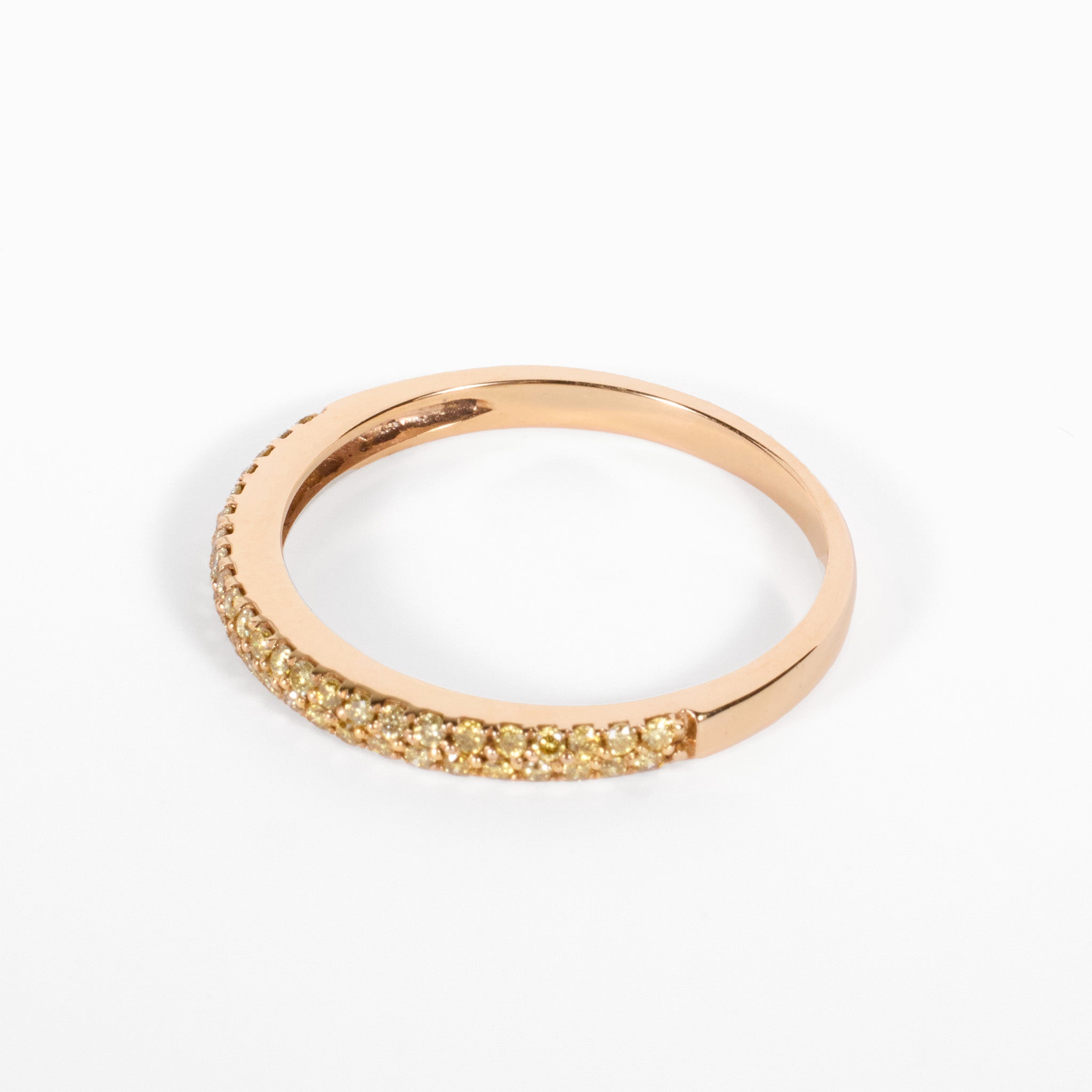 18K Yellow Gold Half‑Eternity Band with Natural Yellow Diamonds - JewelryAndStore