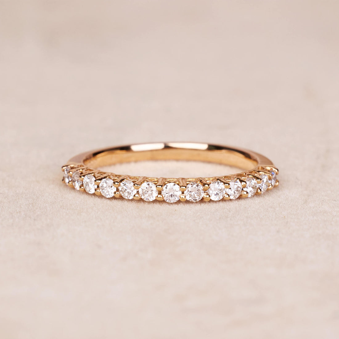 0.32 ct.tw. Stackable Half-Eternity Diamond Band Ring in 18K Gold