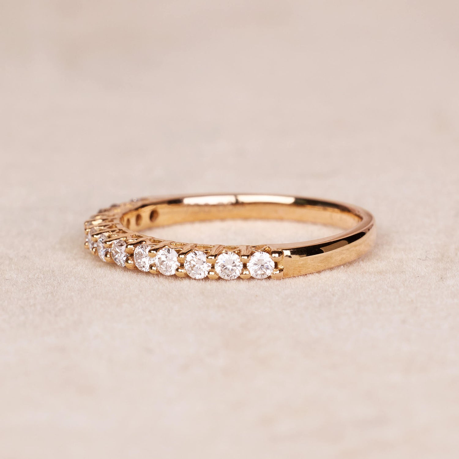 0.32 ct.tw. Stackable Half-Eternity Diamond Band Ring in 18K Gold