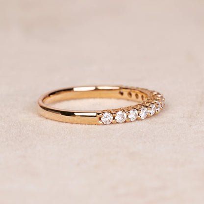 0.32 ct.tw. Stackable Half-Eternity Diamond Band Ring in 18K Gold