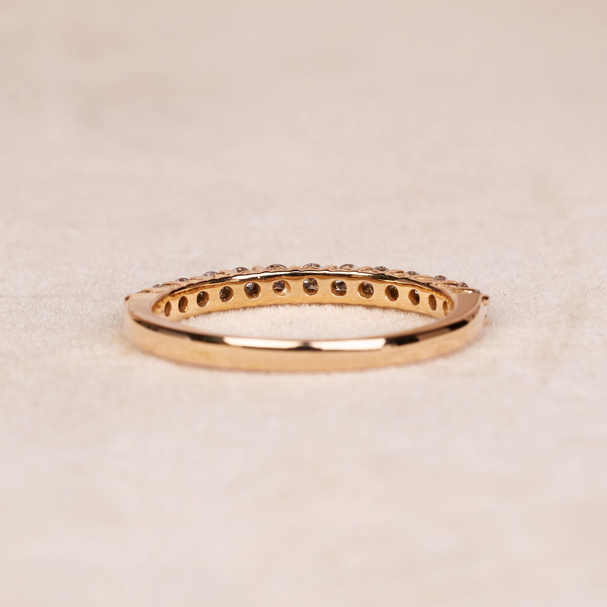 0.32 ct.tw. Stackable Half - Eternity Diamond Band Ring in 18K Gold - Jewelry And Store