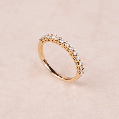 0.32 ct.tw. Stackable Half-Eternity Diamond Band Ring in 18K Gold
