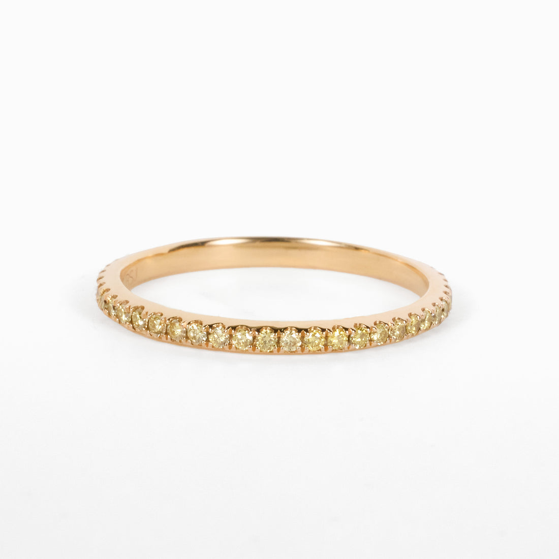 18K Yellow Gold Eternity Band with Natural Yellow Diamonds - JewelryAndStore