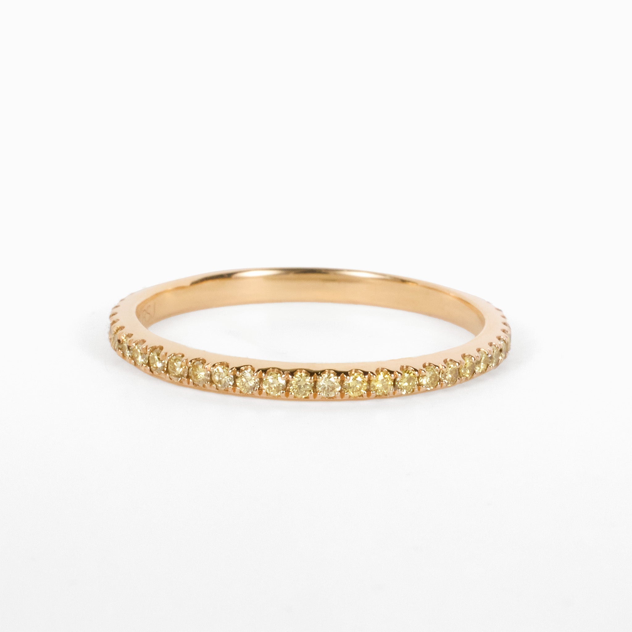 18K Yellow Gold Eternity Band with Natural Yellow Diamonds - JewelryAndStore