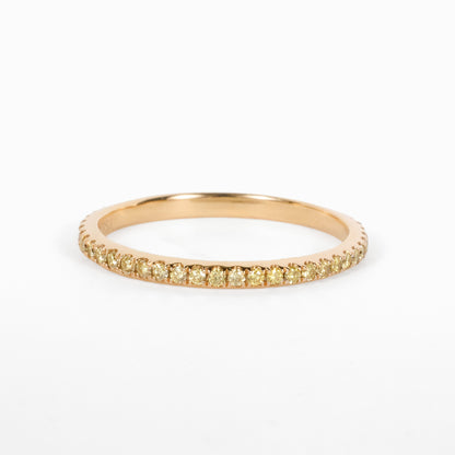 18K Yellow Gold Eternity Band with Natural Yellow Diamonds - JewelryAndStore