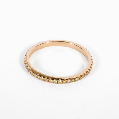18K Yellow Gold Eternity Band with Natural Yellow Diamonds - JewelryAndStore