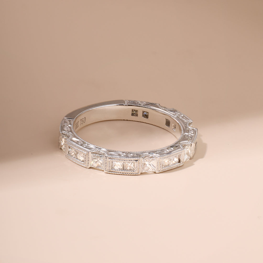 Vintage-Style Diamond Stackable Band