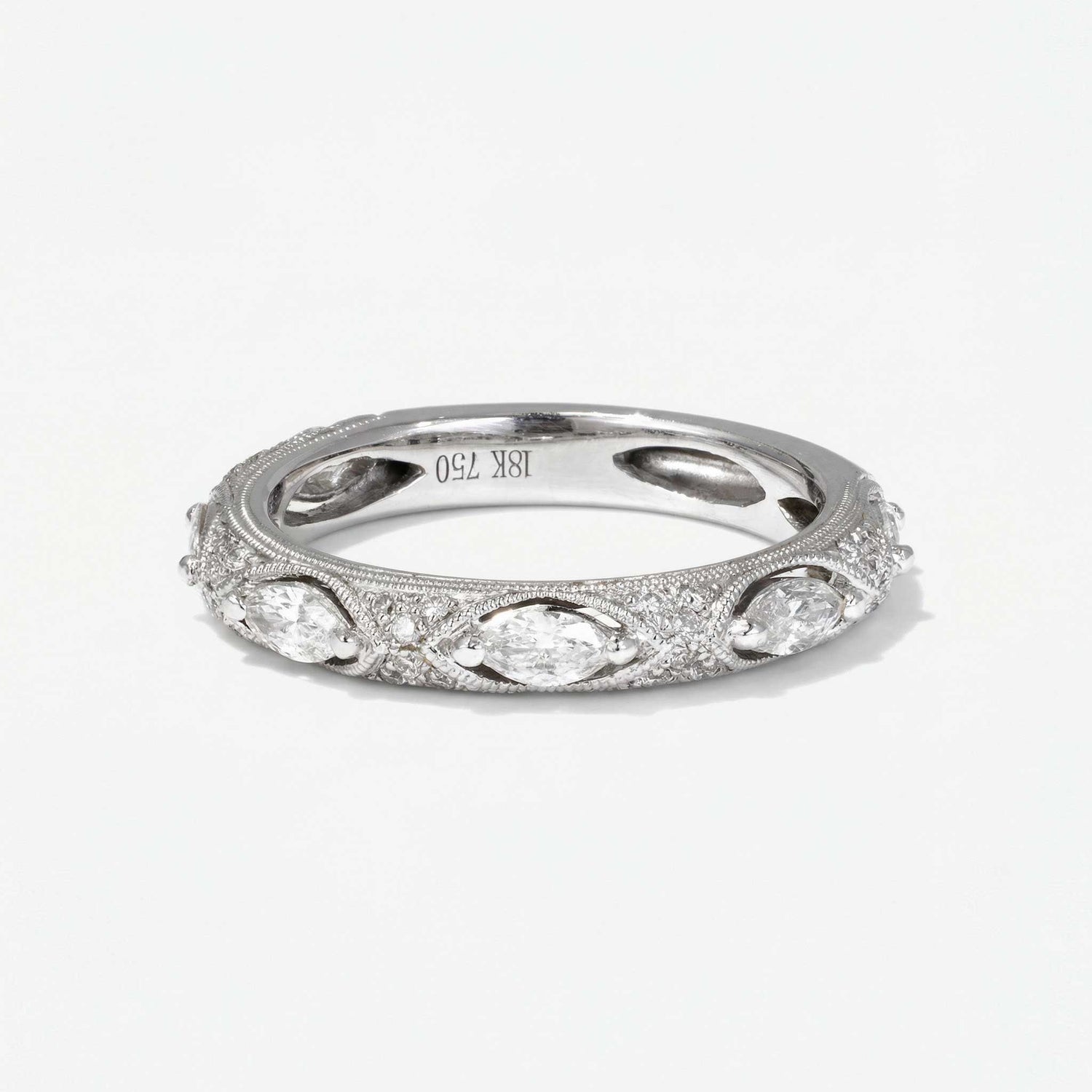Natural Diamond Vintage Inspired Ring 18K Gold - JewelryandStore