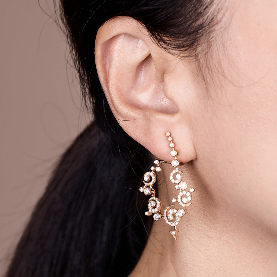 18K Gold Earrings with 1.71ct.tw. Natural Diamonds - Jewelry And Store