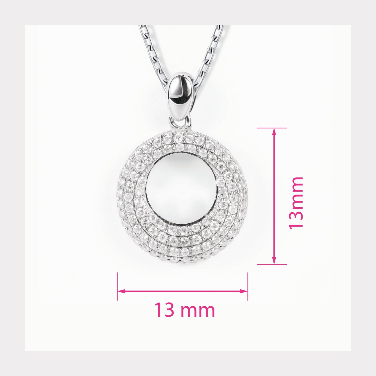 18K White Gold Pendant with Natural Diamonds - JewelryAndStore