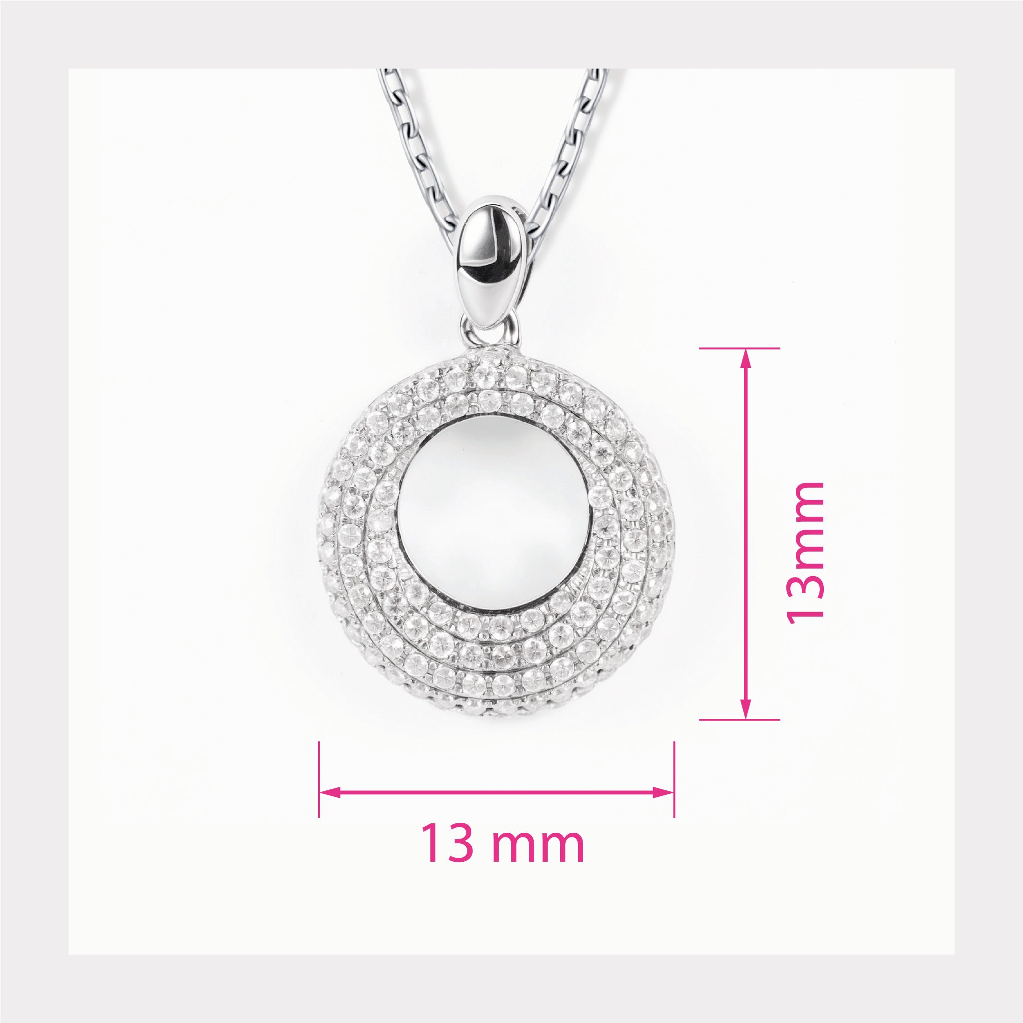 18K White Gold Pendant with Natural Diamonds - JewelryAndStore