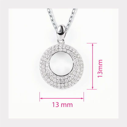 18K White Gold Pendant with Natural Diamonds - JewelryAndStore