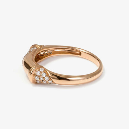 Natural Diamond Geometric Bamboo Inspired Ring 18K Gold - JewelryandStore