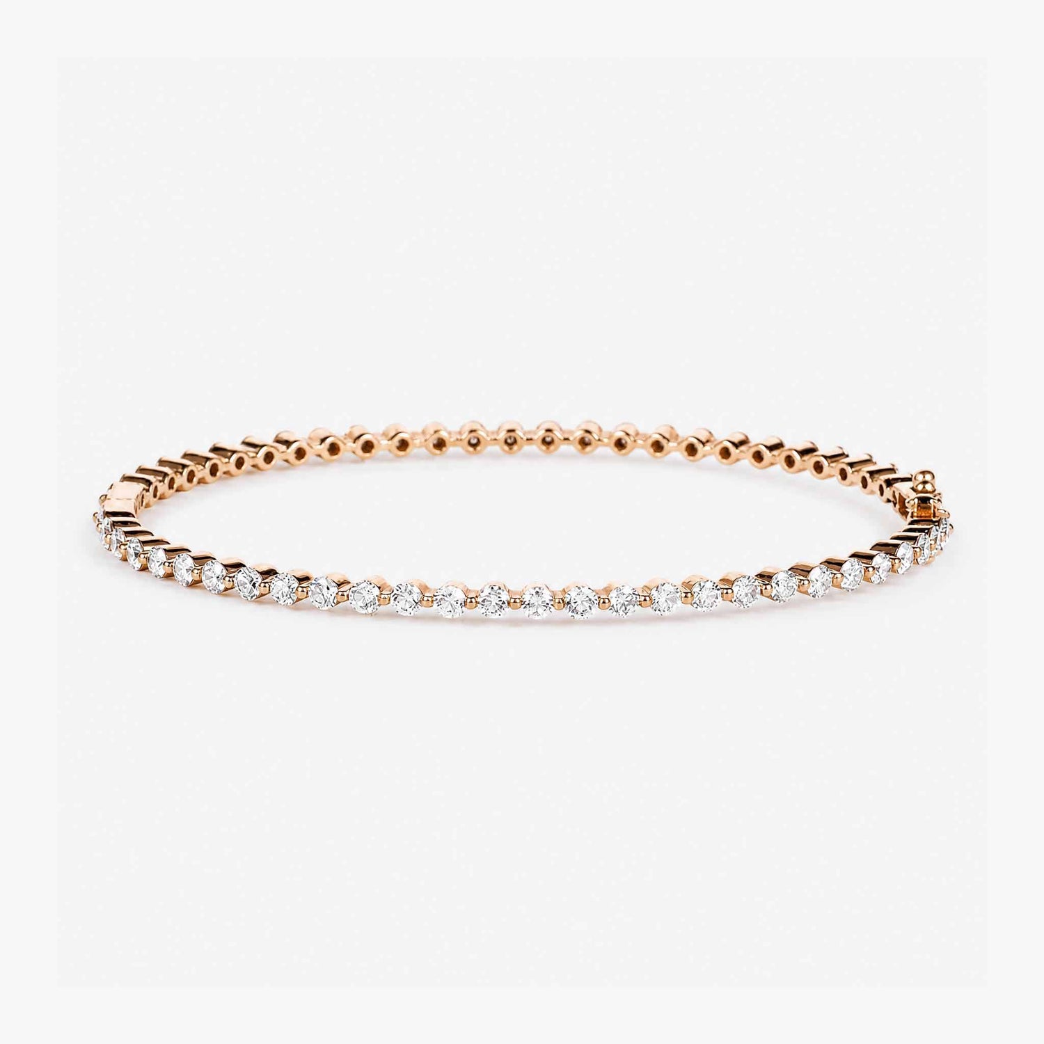 2.85ct Natural Diamond Single Row Tennis Bangle in 18K White Gold - JewelryAndStore
