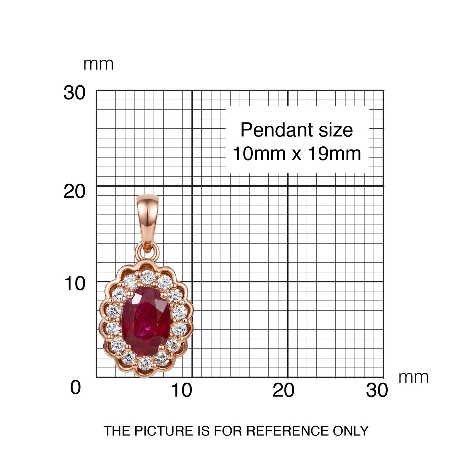 1.86ct Natural Ruby and Diamond Halo Pendant in 14K Rose Gold - JewelryAndStore
