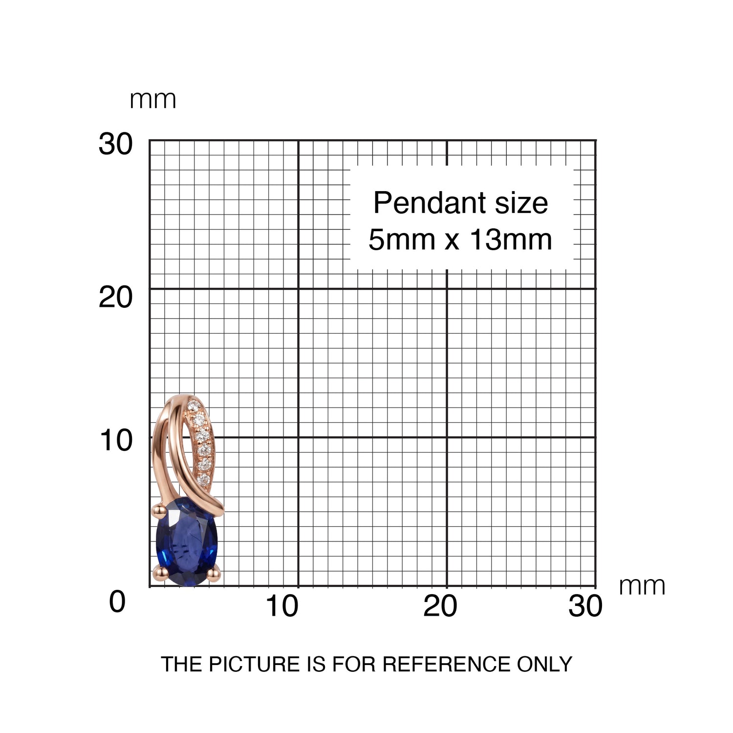 0.52ct Natural Blue Sapphire Solitaire Pendant in 14K Rose Gold - JewelryAndStore