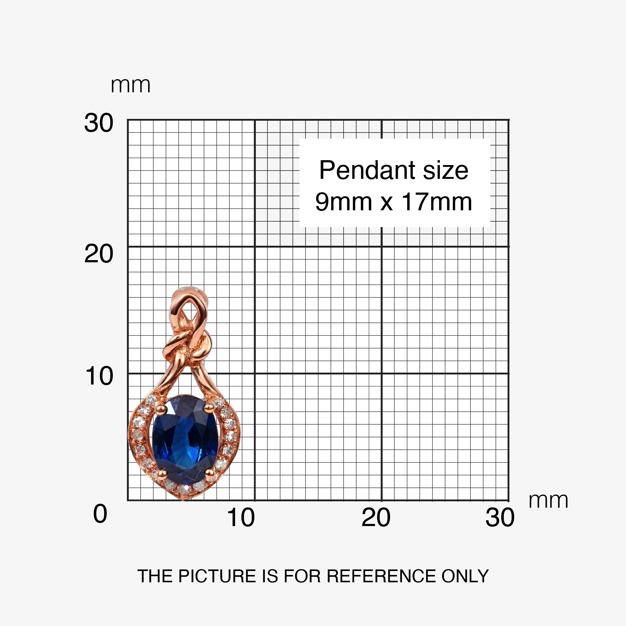 0.98ct Natural Blue Sapphire and Diamond Infinity Twist Pendant in 18K Rose Gold - JewelryAndStore