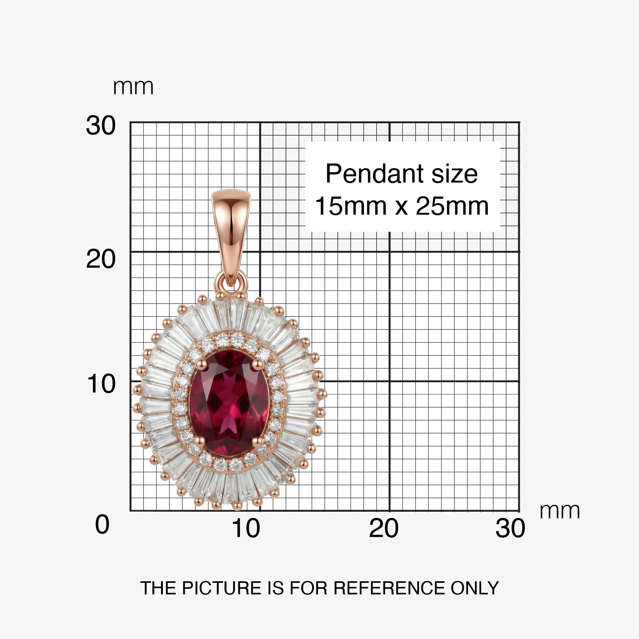 1.24ct Natural Rubellite and Diamond Sunburst Halo Pendant in 18K Rose Gold - JewelryAndStore