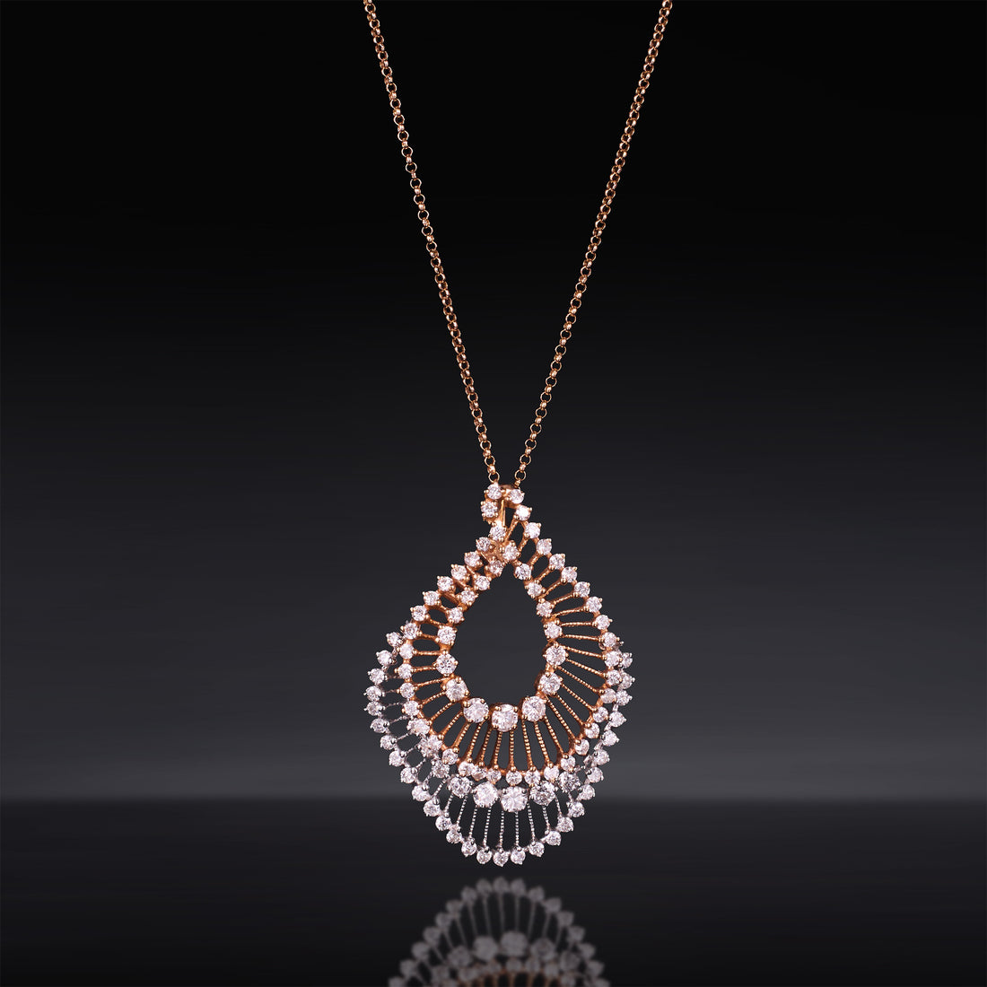 18K Gold Diamond Pendant with Natural White Diamonds - Jewelry And Store