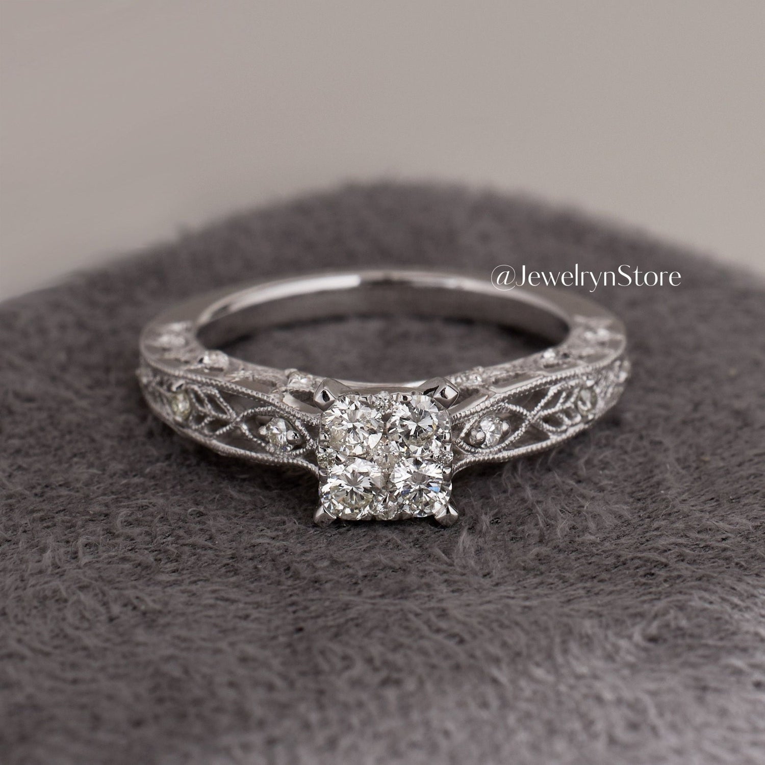 Vintage - Styled Diamond Engagement Ring - Jewelry And Store