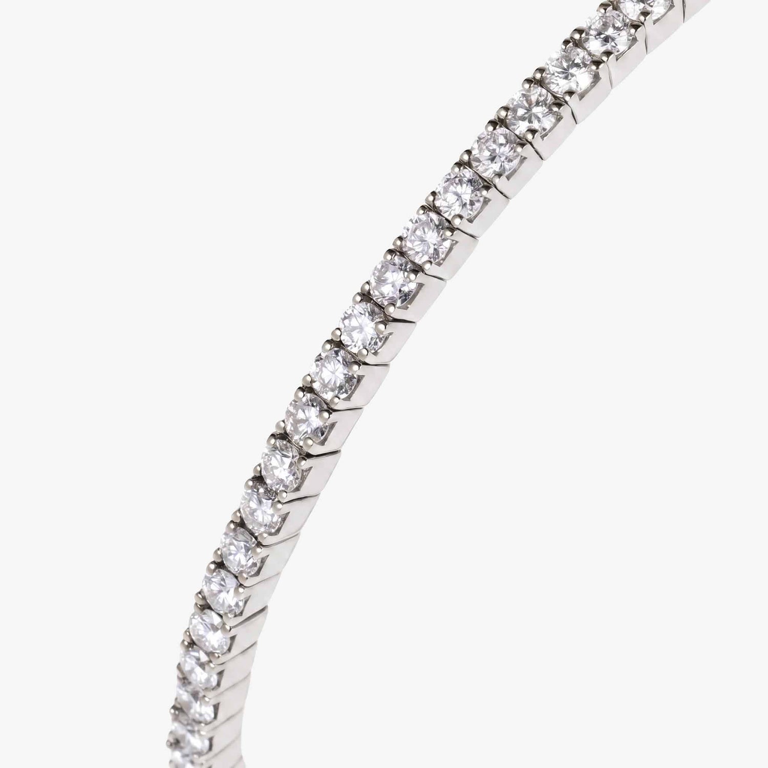 3.07ct Natural Diamond Grid Layout Tennis Bangle in 18K White Gold - JewelryandStore