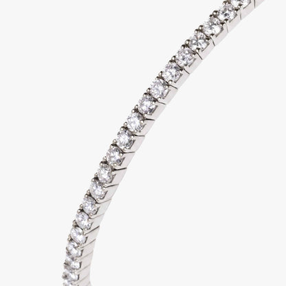 3.07ct Natural Diamond Grid Layout Tennis Bangle in 18K White Gold - JewelryandStore