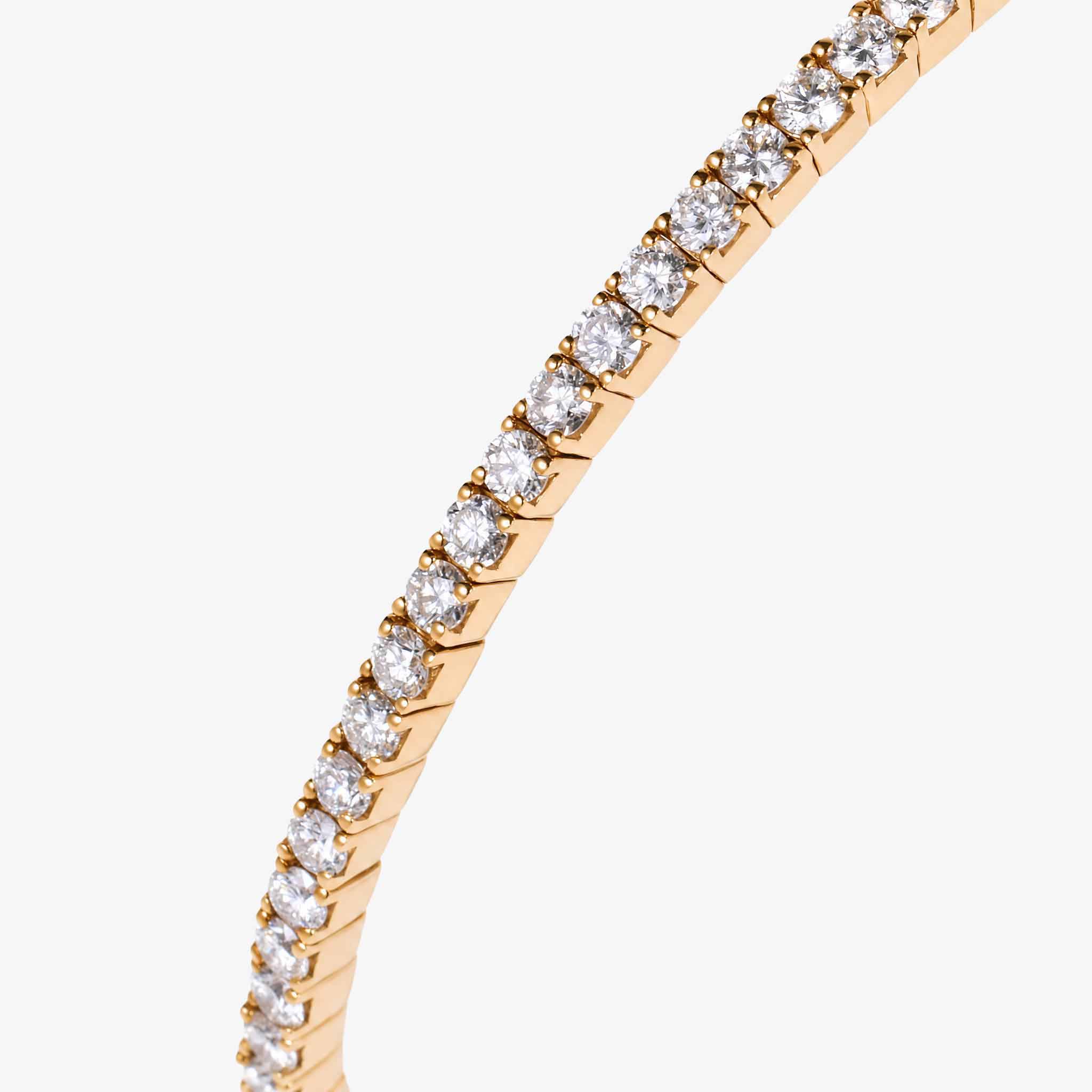 3.08ct Natural Diamond Grid Layout Tennis Bangle in 18K Yellow Gold - JewelryandStore