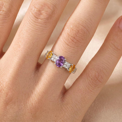 18K Gold Multi-Colored Fancy Sapphire &amp; Diamond Ring