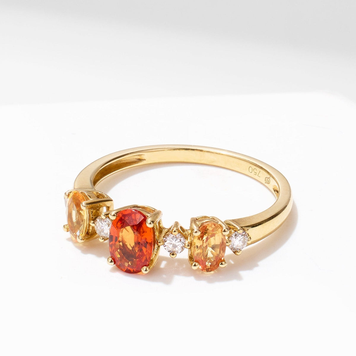 18K Gold Multi - Colored Natural Fancy Sapphire &amp; Diamond Ring - Jewelry And Store