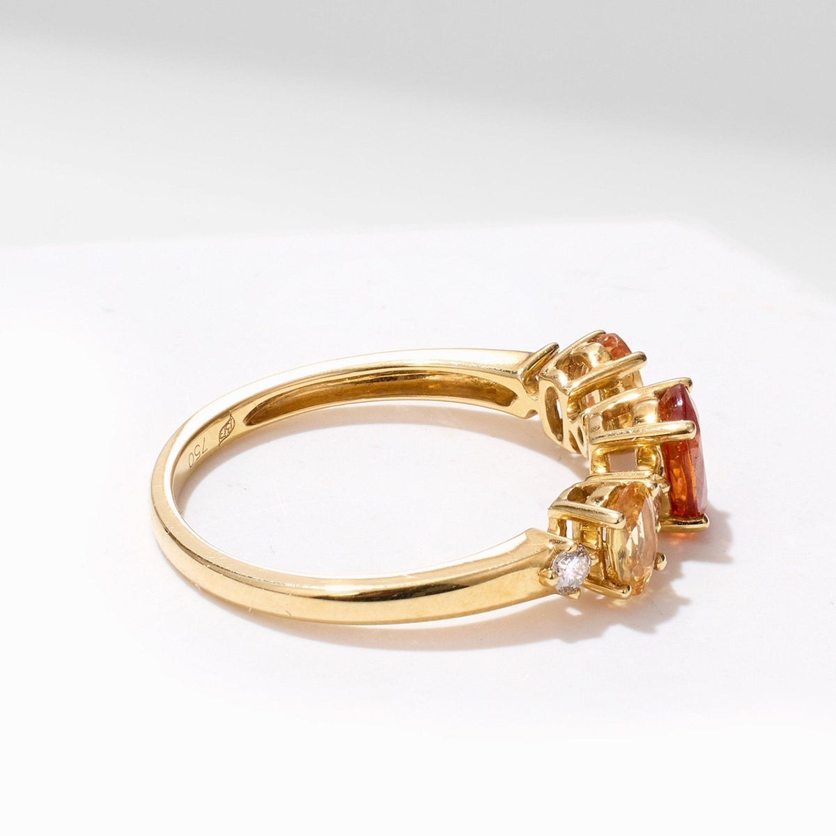 18K Gold Multi - Colored Natural Fancy Sapphire &amp; Diamond Ring - Jewelry And Store