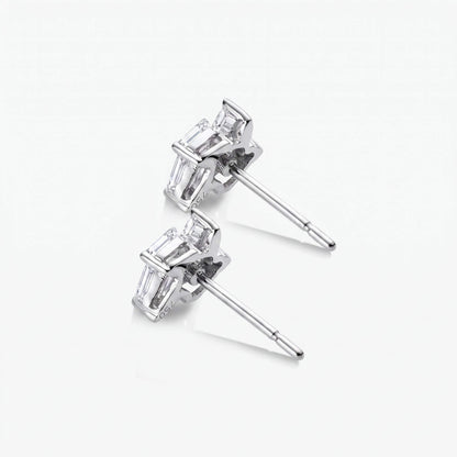 18K Gold Cluster Earring Studs with Natural Diamonds