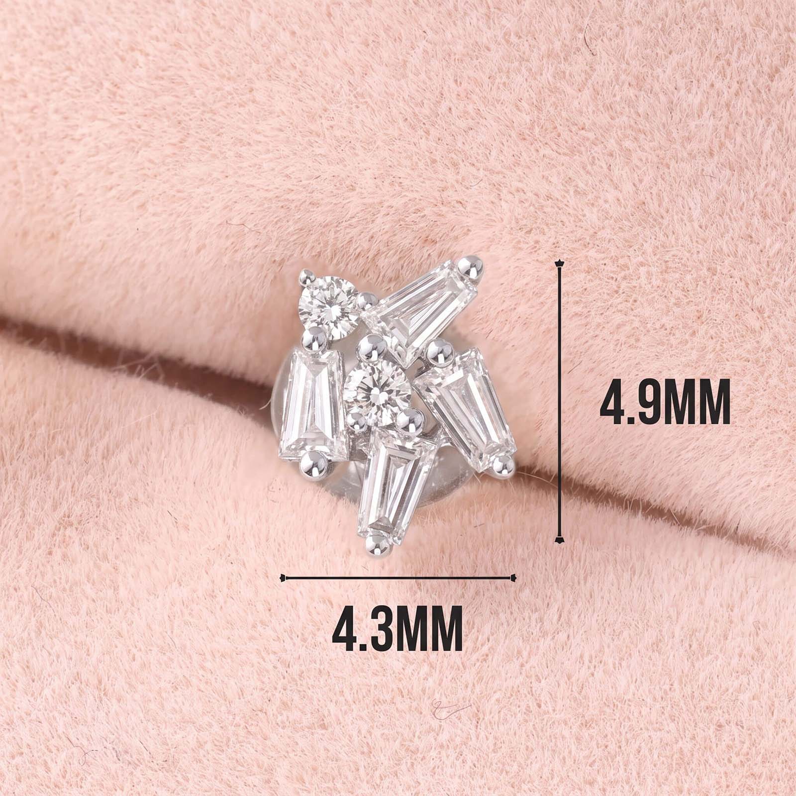 18K Gold Cluster Earring Studs with Natural Diamonds