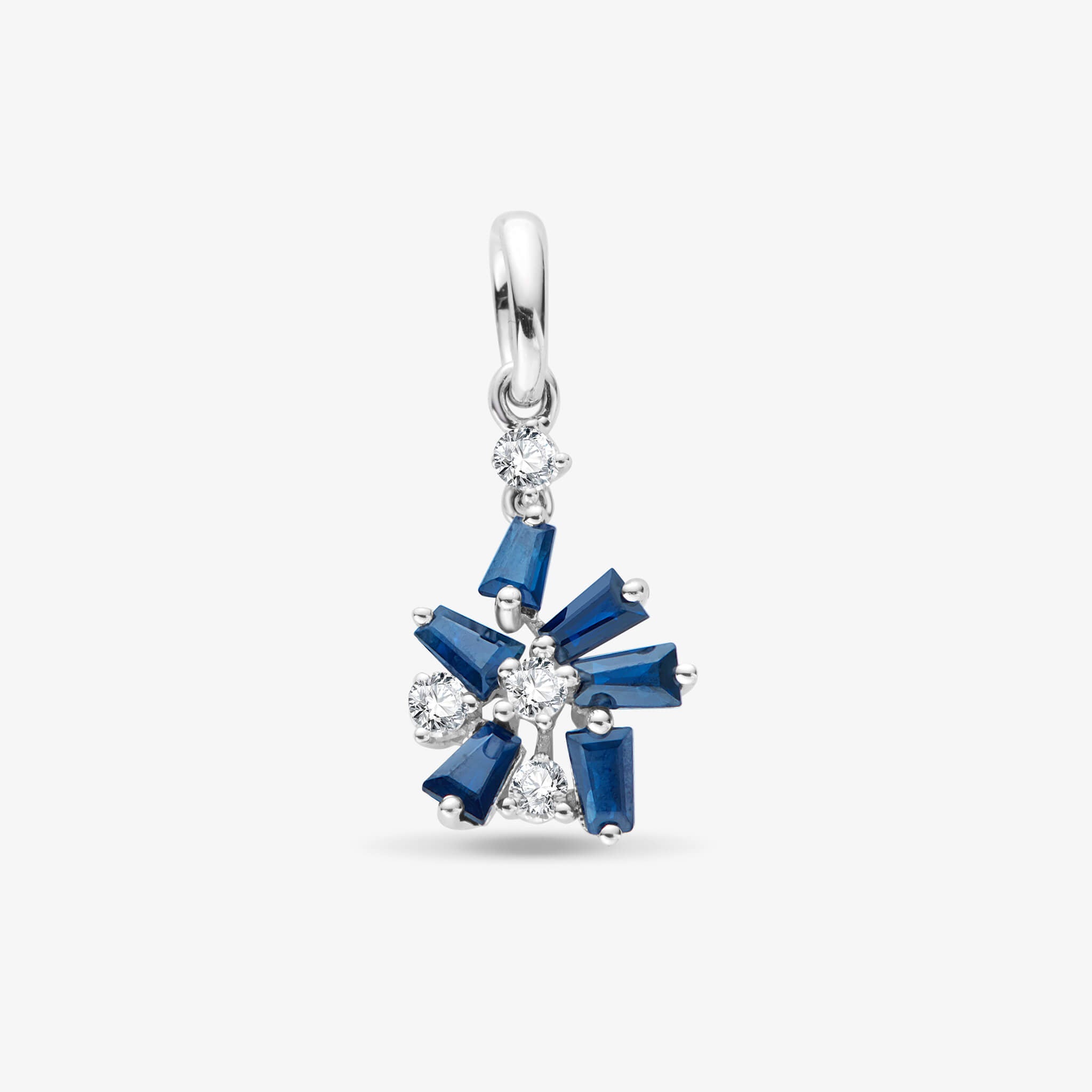 18K Gold Snowflakes Pendant with Diamonds &amp; Sapphires