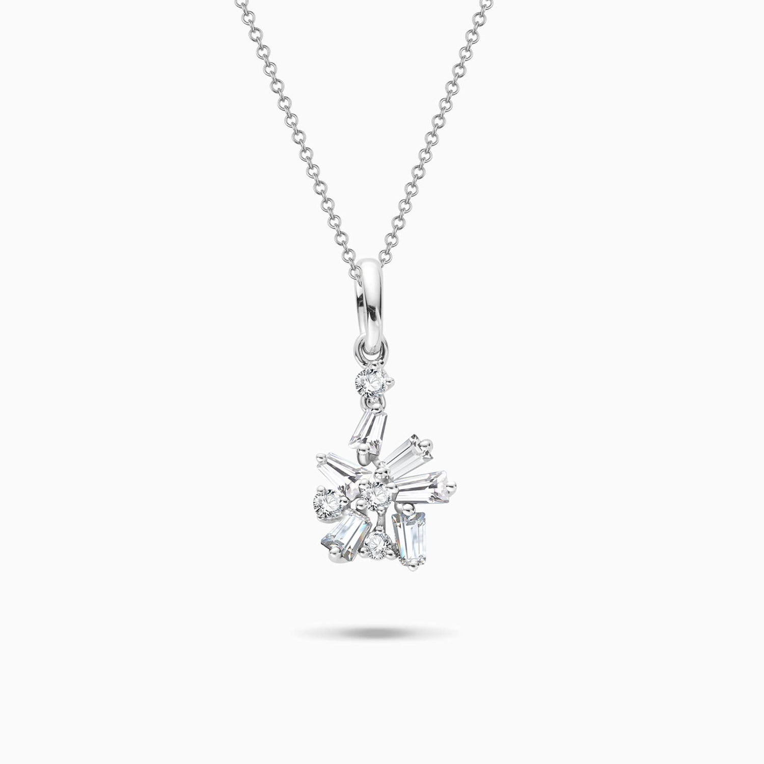 18K Gold Snowflakes Pendant with Diamonds