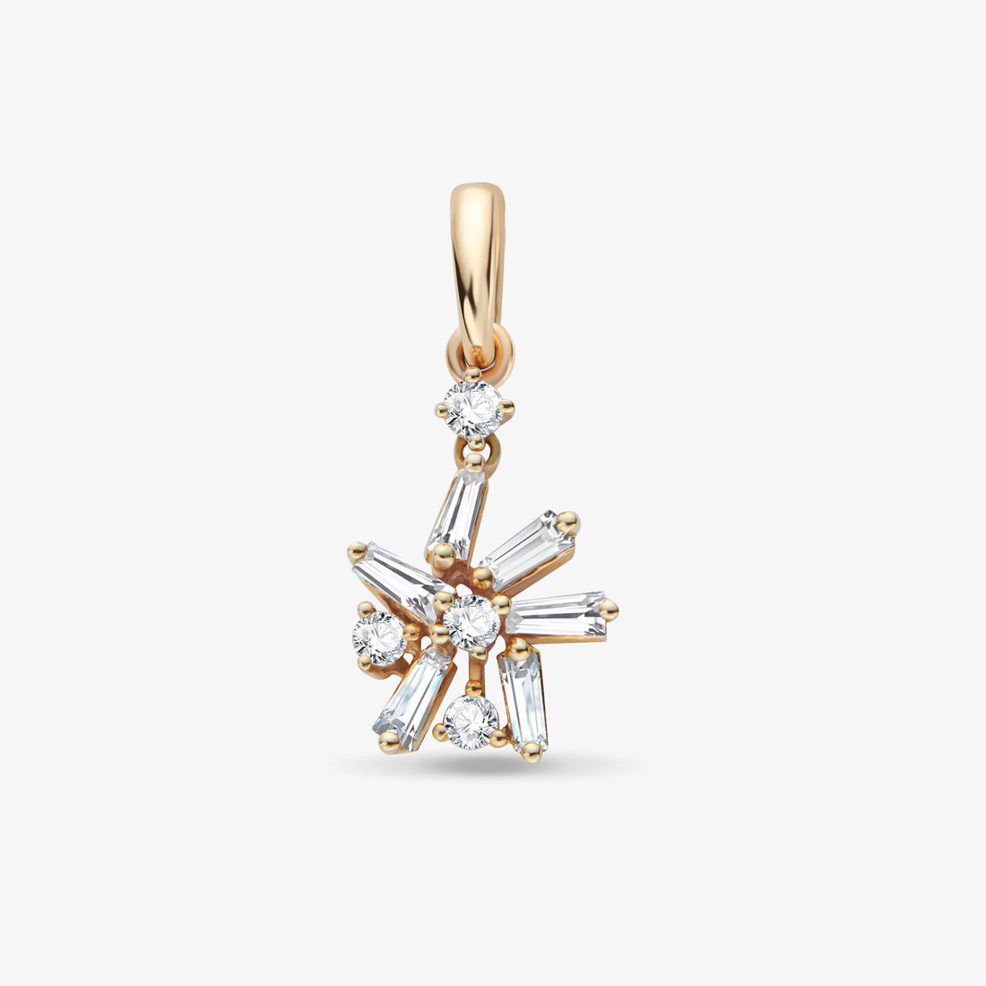 18K Gold Snowflakes Pendant with Diamonds