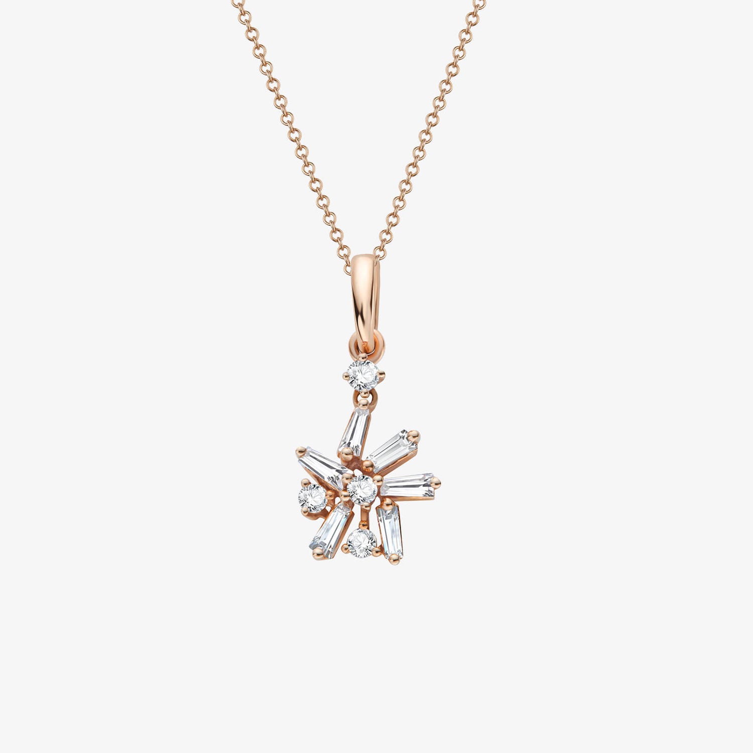 18K Gold Snowflakes Pendant with Diamonds
