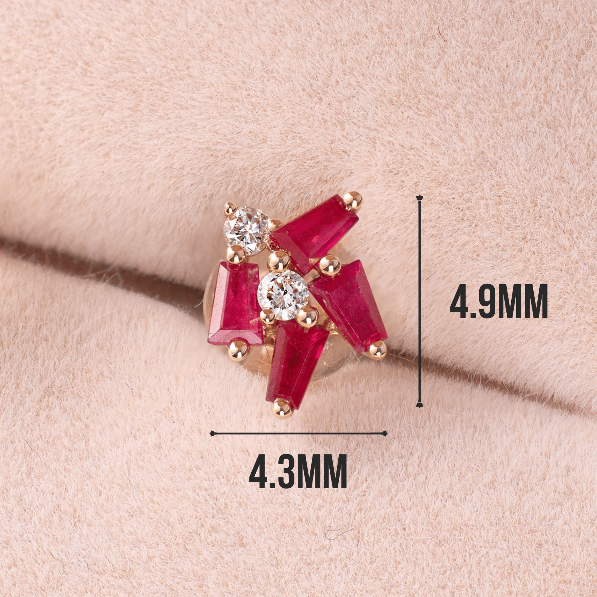 Cluster Earring Studs with Natural Diamonds &amp; Sapphires - Jewelry And Store