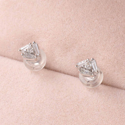 18K Gold Cluster Earring Studs with Natural Diamonds