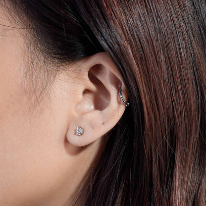 18K Gold Cluster Earring Studs with Natural Diamonds