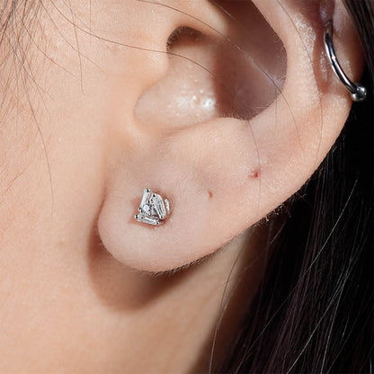 18K Gold Cluster Earring Studs with Natural Diamonds