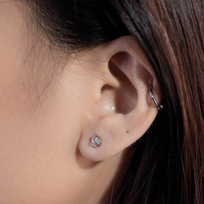 18K Gold Cluster Earring Studs with Natural Diamonds