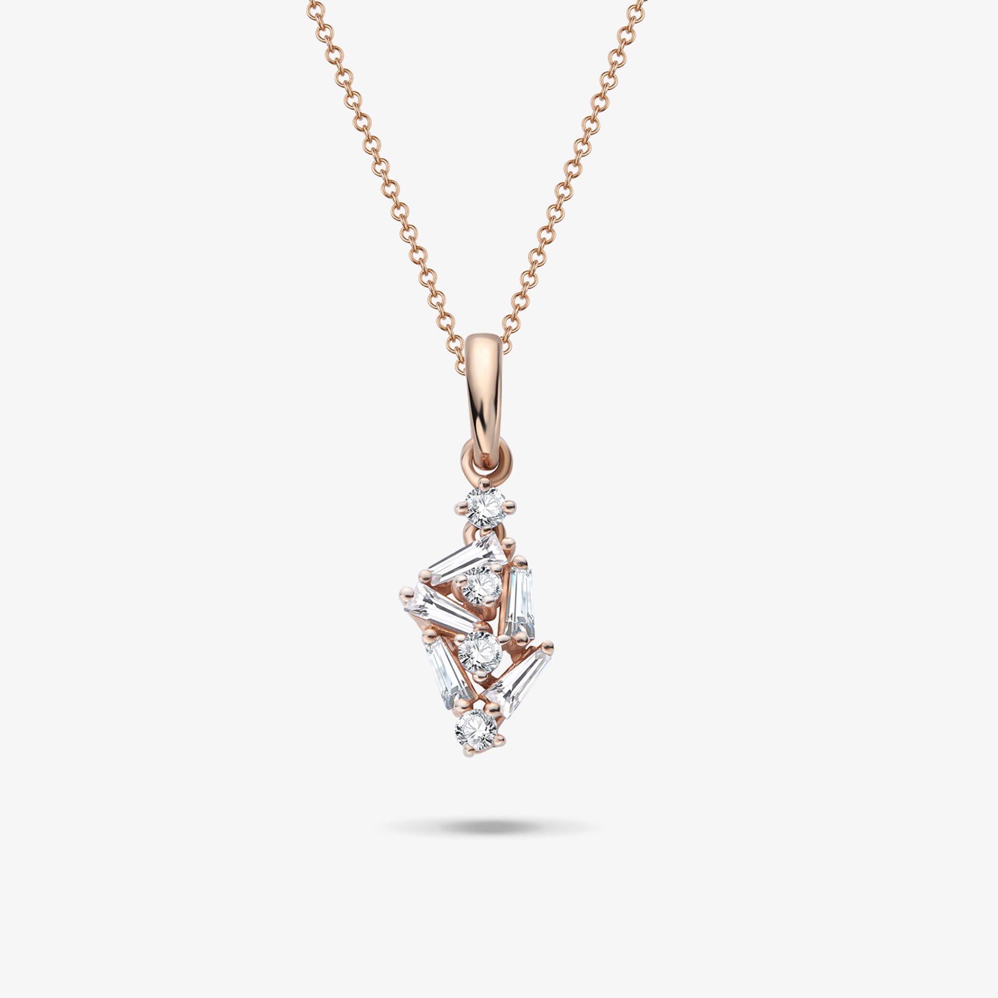 18K Gold Cluster Pendant with Diamonds