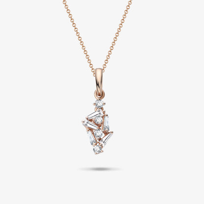 18K Gold Cluster Pendant with Diamonds